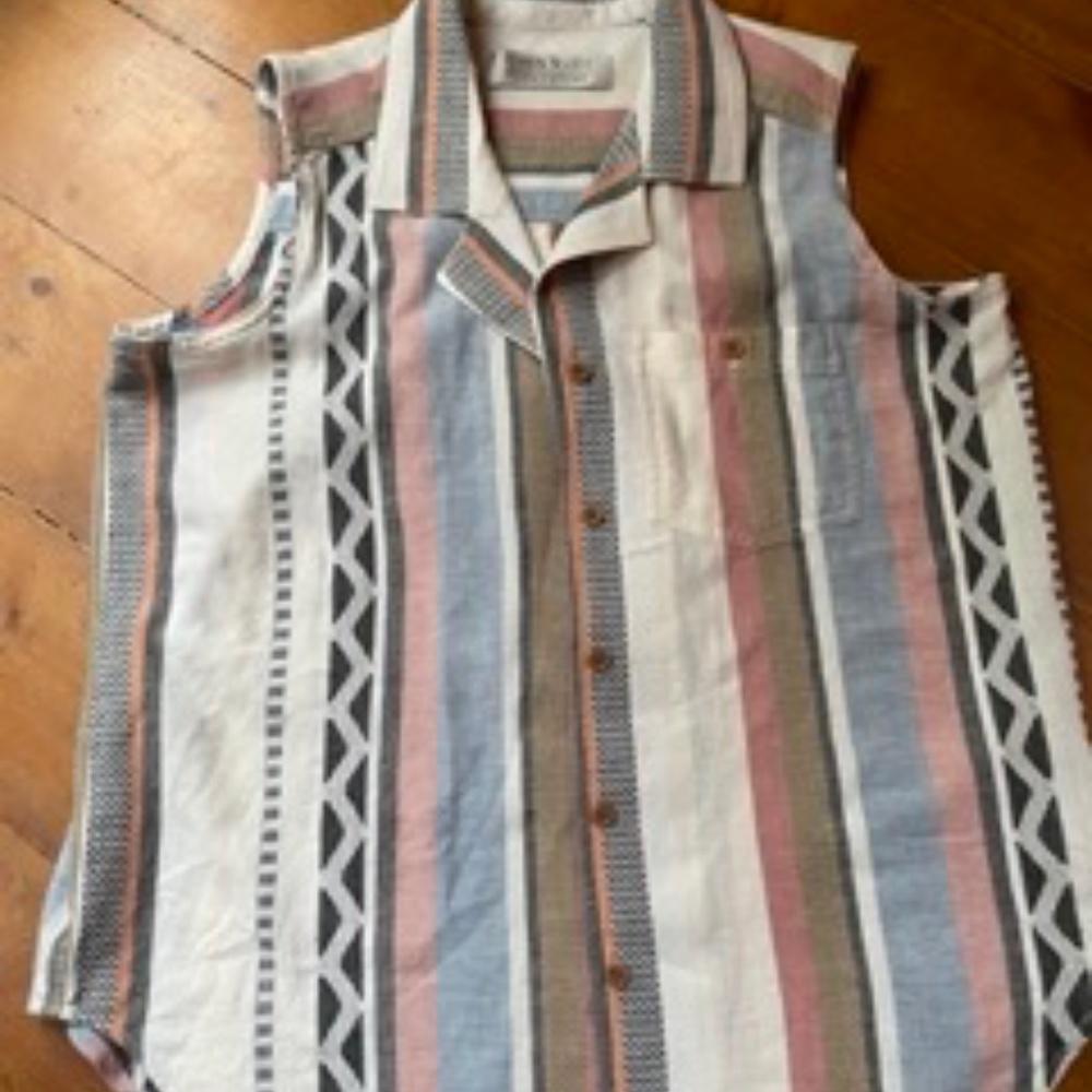 Vintage Button Up Sleeveless Shirt/Women's M